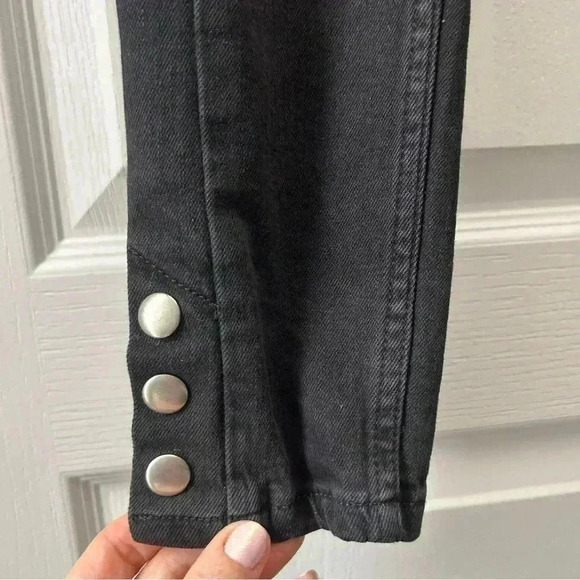 Zara High Rise Skinny Jeans Ankle Snaps Washed Black Size 2 - Picture 7 of 14